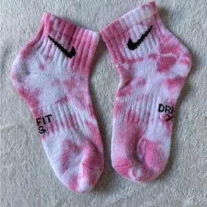 Nike Pink and White Socks